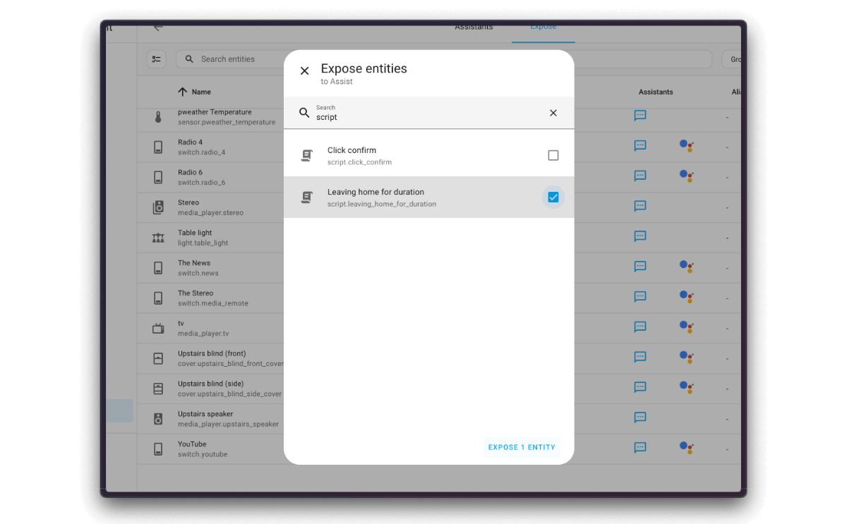 Exposing voice scripts to Assist in Home Assistant Voice settings