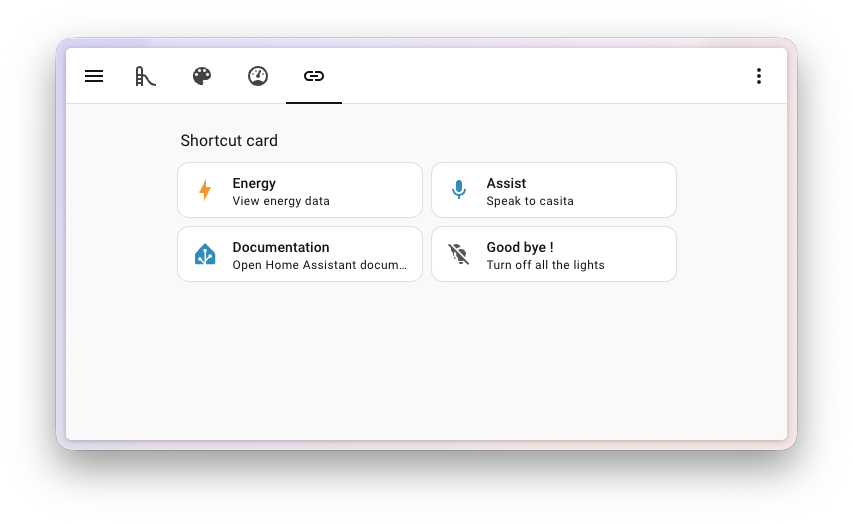 Screenshot of a dashboard with several shortcut cards.