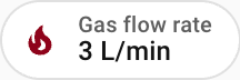 Screenshot of the gas flow rate badge