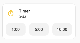 Screenshot of the tile card with the timer presets feature